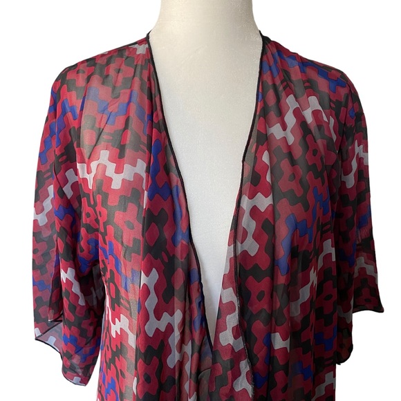 LulaRoe NWT Monroe Kimono with Black Fringe Hem Size 0-12 - Picture 7 of 13